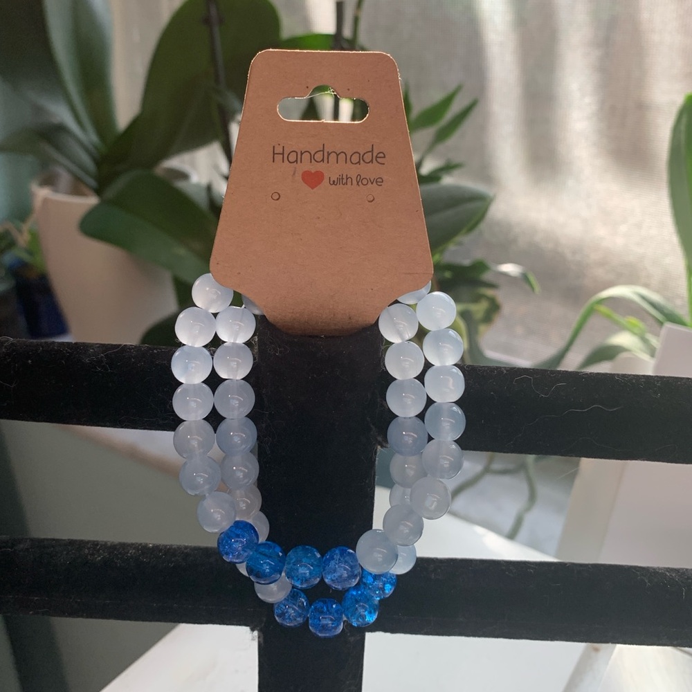 Blue Bead Bracelet Set